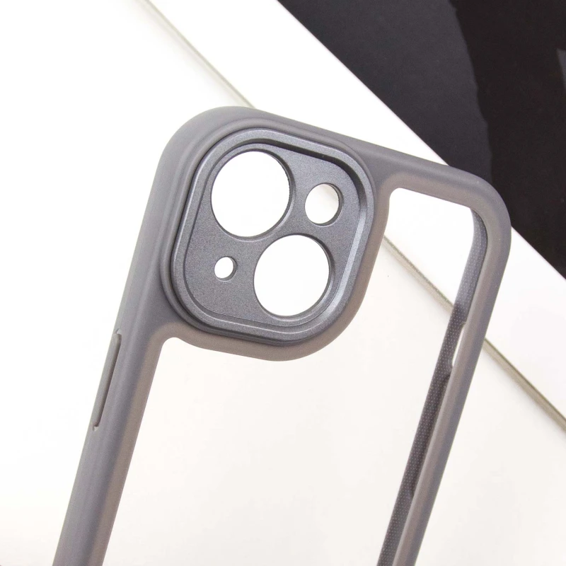 TPU чехол Transparent + Colour 1,5mm для Apple iPhone 14 (6.1"), Grey 6, TPU, купить оптом с доставкой