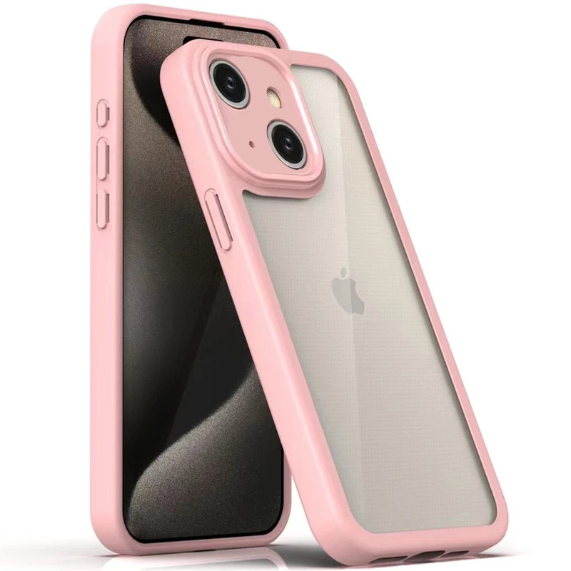TPU чехол Transparent + Colour 1,5mm для Apple iPhone 14 (6.1"), Pink, TPU, купить оптом с доставкой