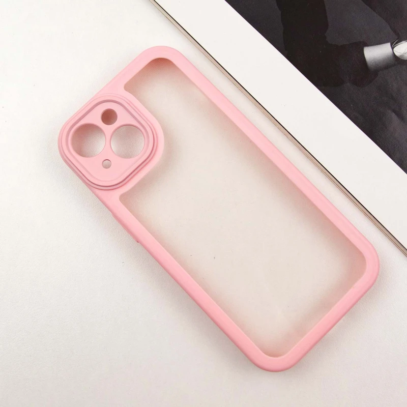 TPU чехол Transparent + Colour 1,5mm для Apple iPhone 14 (6.1"), Pink 1, TPU, купить оптом с доставкой