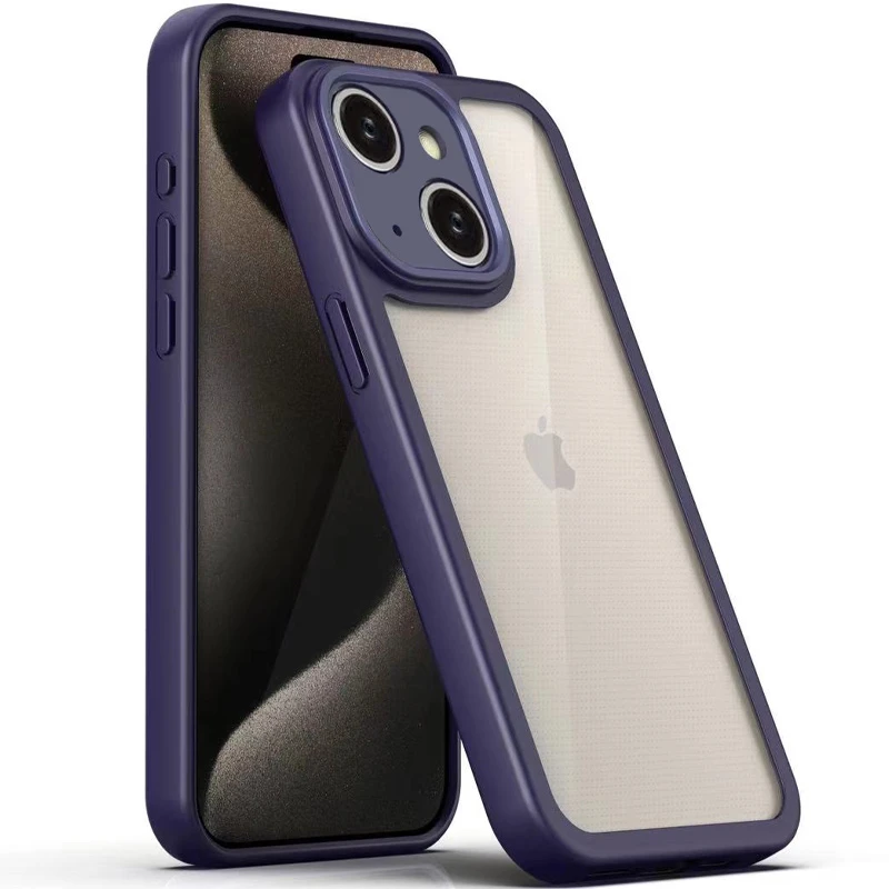 TPU чехол Transparent + Colour 1,5mm для Apple iPhone 14 (6.1"), Purple, TPU, купить оптом с доставкой