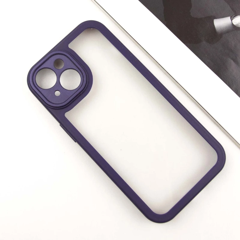 TPU чехол Transparent + Colour 1,5mm для Apple iPhone 14 (6.1"), Purple 1, TPU, купить оптом с доставкой