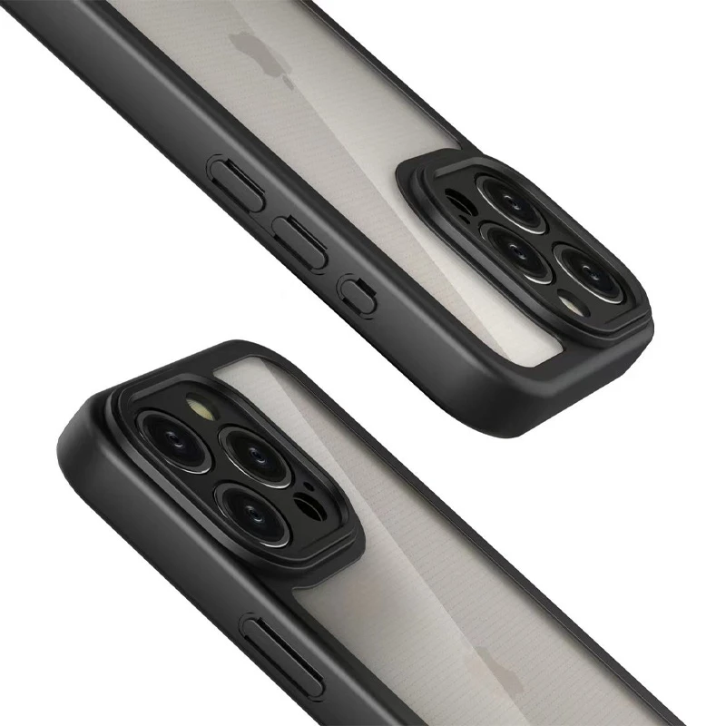 TPU чехол Transparent + Colour 1,5mm для Apple iPhone 15 Pro (6.1"), Black 2, TPU, купить оптом с доставкой