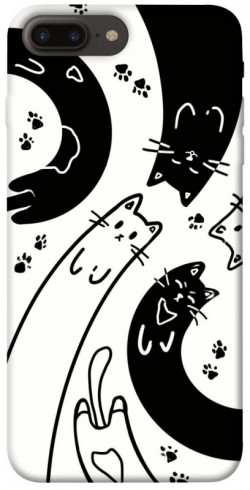 Чехол itsPrint Черно-белые коты для Apple iPhone 7 plus / 8 plus (5.5")