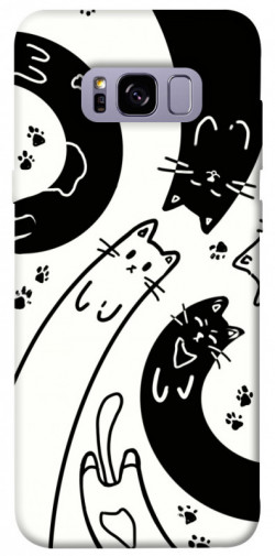 Чехол itsPrint Черно-белые коты для Samsung G955 Galaxy S8 Plus