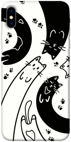Чохол itsPrint Чорно-білі коти для Apple iPhone X (5.8")