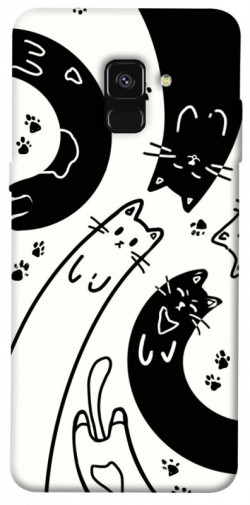Чехол itsPrint Черно-белые коты для Samsung A530 Galaxy A8 (2018)