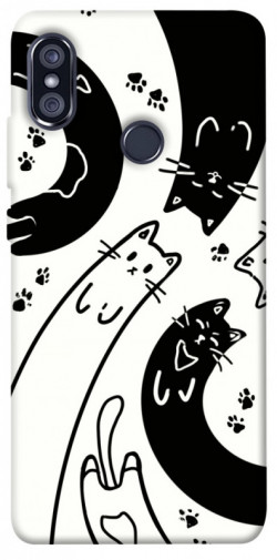 Чехол itsPrint Черно-белые коты для Xiaomi Redmi Note 5 Pro / Note 5 (AI Dual Camera)