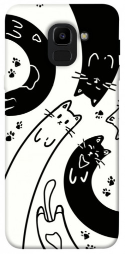 Чехол itsPrint Черно-белые коты для Samsung J600F Galaxy J6 (2018)