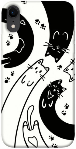Чехол itsPrint Черно-белые коты для Apple iPhone XR (6.1")