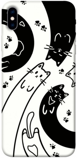 Чехол itsPrint Черно-белые коты для Apple iPhone XS Max (6.5")