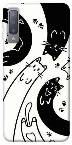 Чехол itsPrint Черно-белые коты для Samsung A750 Galaxy A7 (2018)