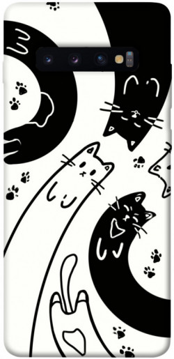 Чехол itsPrint Черно-белые коты для Samsung Galaxy S10+