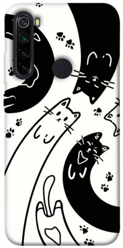 Чехол itsPrint Черно-белые коты для Xiaomi Redmi Note 8