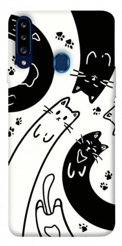 Чохол itsPrint Чорно-білі коти для Samsung Galaxy A20s
