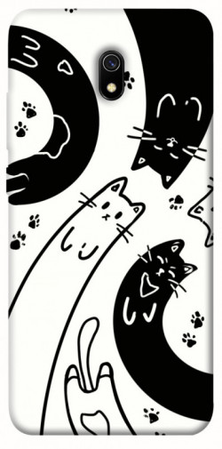 Чехол itsPrint Черно-белые коты для Xiaomi Redmi 8a