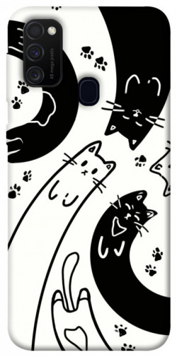 Чехол itsPrint Черно-белые коты для Samsung Galaxy M30s / M21