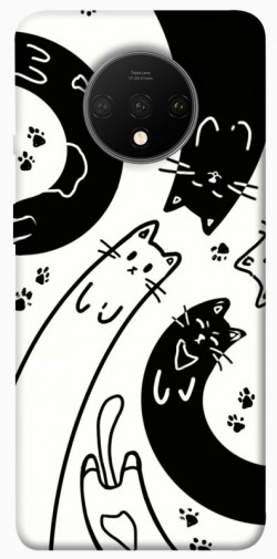 Чехол itsPrint Черно-белые коты для OnePlus 7T