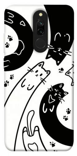 Чехол itsPrint Черно-белые коты для Xiaomi Redmi 8