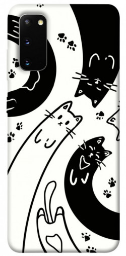 Чехол itsPrint Черно-белые коты для Samsung Galaxy S20