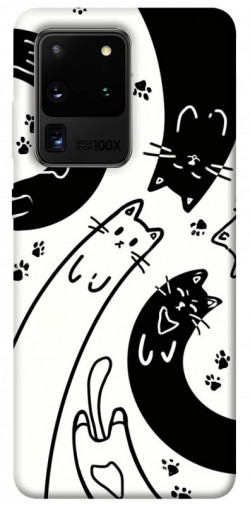 Чехол itsPrint Черно-белые коты для Samsung Galaxy S20 Ultra