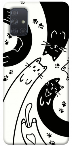Чохол itsPrint Чорно-білі коти для Samsung Galaxy A71