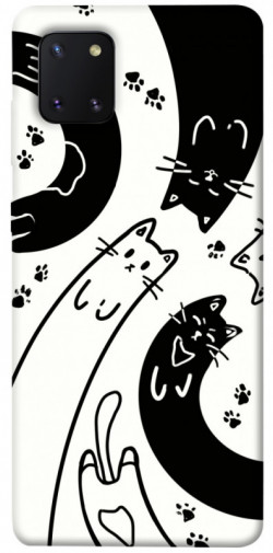 Чехол itsPrint Черно-белые коты для Samsung Galaxy Note 10 Lite (A81)