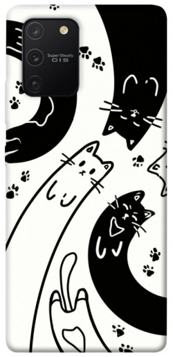 Чехол itsPrint Черно-белые коты для Samsung Galaxy S10 Lite