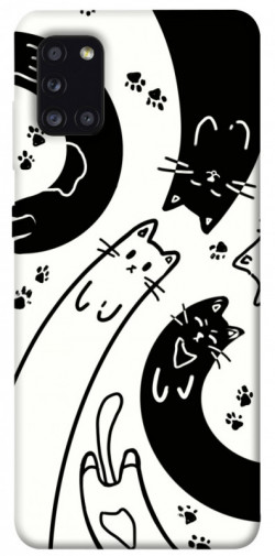 Чехол itsPrint Черно-белые коты для Samsung Galaxy A31