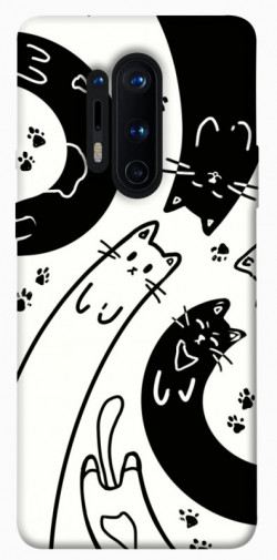 Чехол itsPrint Черно-белые коты для OnePlus 8 Pro