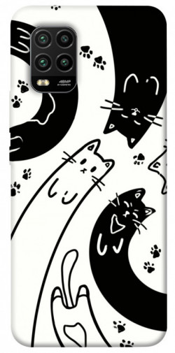 Чехол itsPrint Черно-белые коты для Xiaomi Mi 10 Lite
