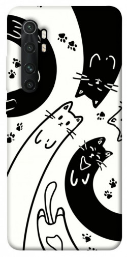Чехол itsPrint Черно-белые коты для Xiaomi Mi Note 10 Lite