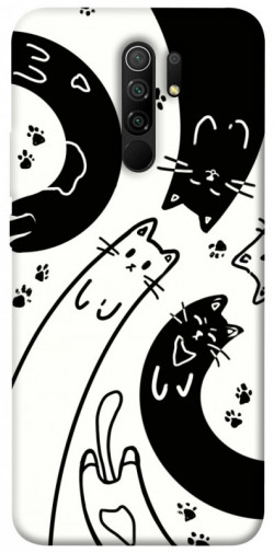 Чехол itsPrint Черно-белые коты для Xiaomi Redmi 9