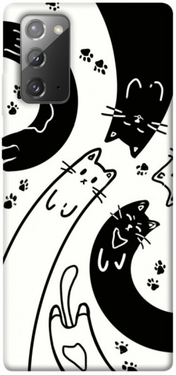 Чохол itsPrint Чорно-білі коти для Samsung Galaxy Note 20