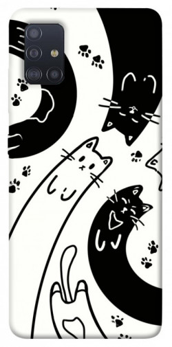 Чехол itsPrint Черно-белые коты для Samsung Galaxy M51