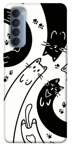 Чехол itsPrint Черно-белые коты для Oppo Reno 4 Pro