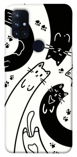 Чехол itsPrint Черно-белые коты для OnePlus Nord N10 5G
