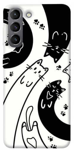 Чехол itsPrint Черно-белые коты для Samsung Galaxy S21