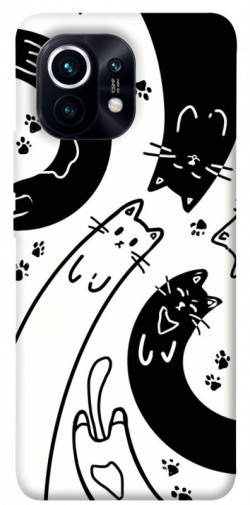 Чехол itsPrint Черно-белые коты для Xiaomi Mi 11