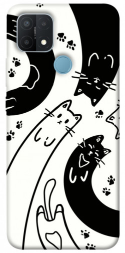Чехол itsPrint Черно-белые коты для Oppo A15s / A15