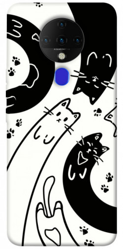 Чохол itsPrint Чорно-білі коти для TECNO Spark 6