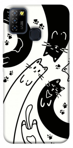 Чехол itsPrint Черно-белые коты для Infinix Hot 10 Lite