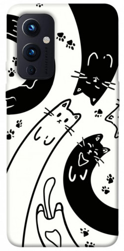 Чехол itsPrint Черно-белые коты для OnePlus 9