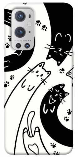 Чехол itsPrint Черно-белые коты для OnePlus 9 Pro