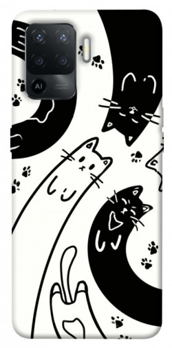 Чехол itsPrint Черно-белые коты для Oppo Reno 5 Lite