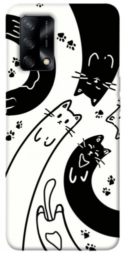 Чохол itsPrint Чорно-білі коти для Oppo A74 4G