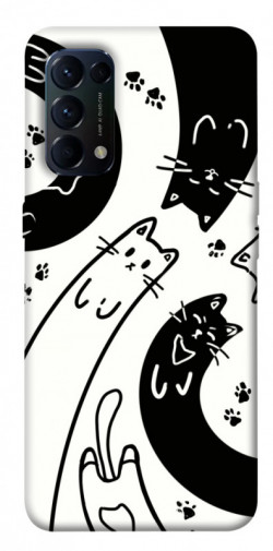 Чехол itsPrint Черно-белые коты для Oppo Reno 5 4G