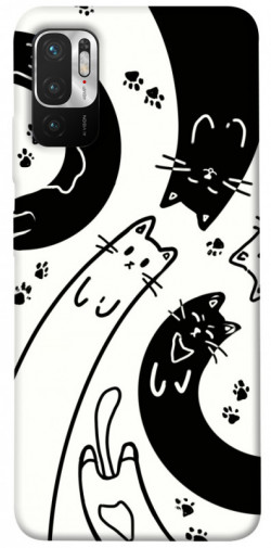 Чехол itsPrint Черно-белые коты для Xiaomi Redmi Note 10 5G