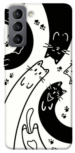 Чехол itsPrint Черно-белые коты для Samsung Galaxy S21 FE