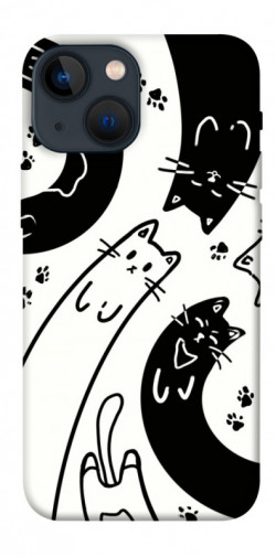 Чохол itsPrint Чорно-білі коти для Apple iPhone 13 mini (5.4")