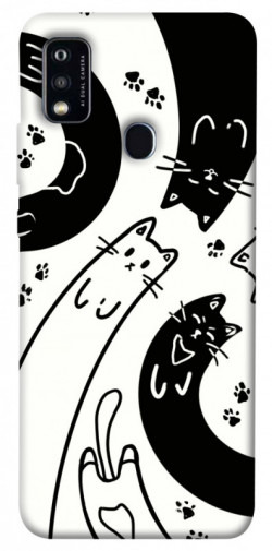 Чехол itsPrint Черно-белые коты для ZTE Blade A51